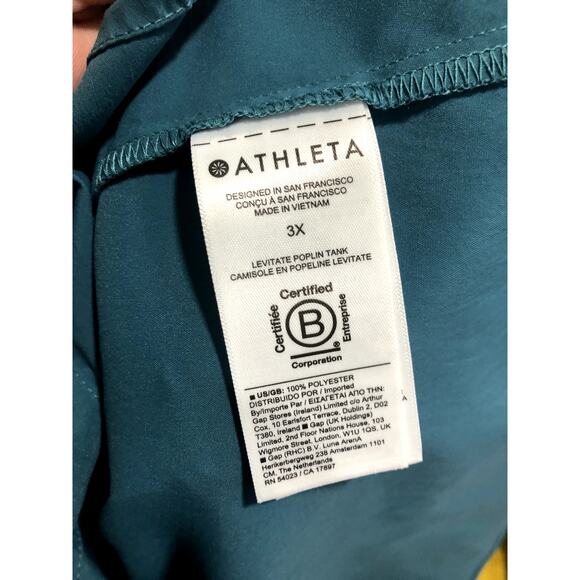 Athleta Levitate Poplin Tank Women's Size 3X Teal - Picture 11 of 15